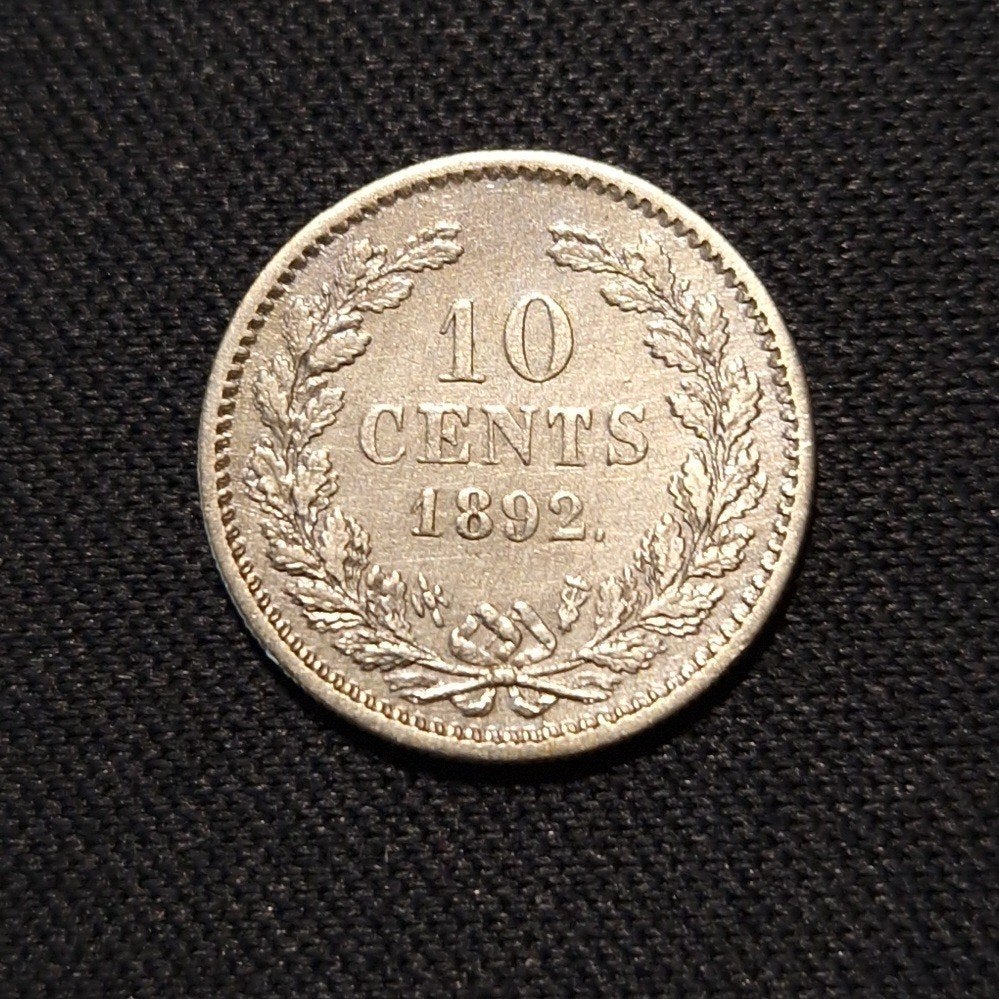 10 cent 1892, Postzegels en Munten, Verzenden, Zilver, 10 cent, Koningin Wilhelmina