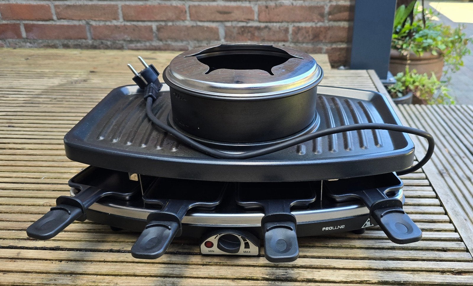 ProLine 4-in-1 Raclette, Grill, Steen & Fondue - 8 personen, Witgoed en Apparatuur, Gourmetstellen, Ophalen, Gebruikt, 8 personen of meer