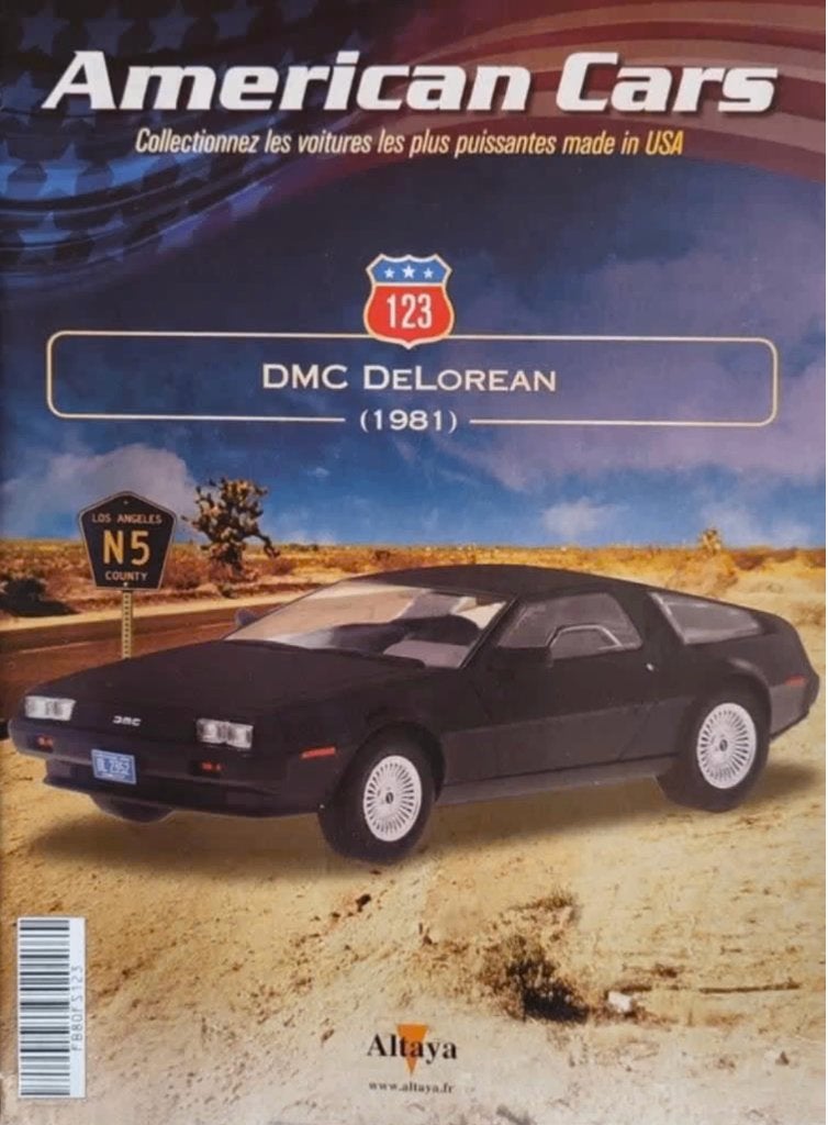 DMC Delorean 1981 zwart schaal 1/43 American cars # 123, Verzenden, Nieuw, Auto, Overige merken