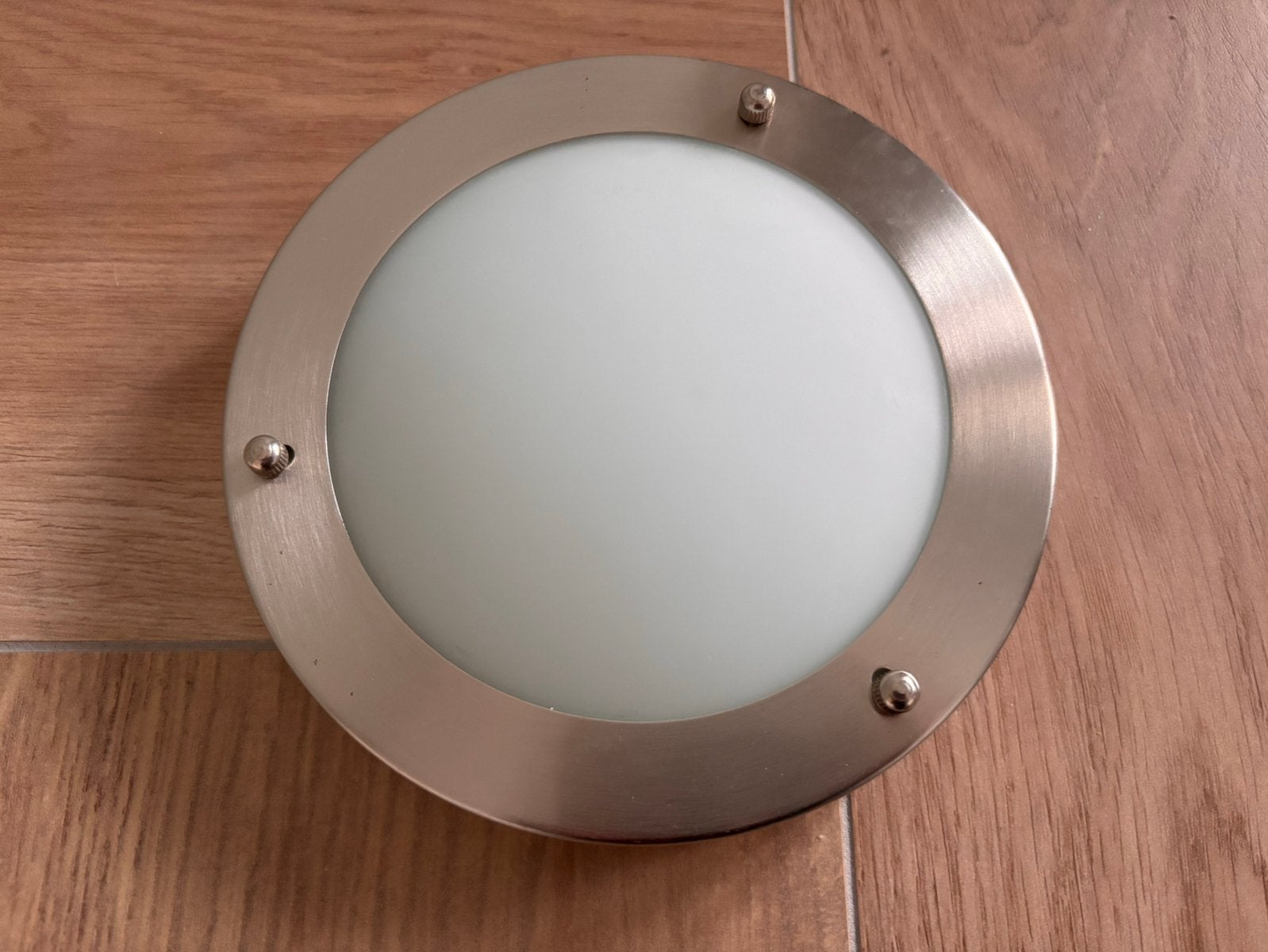 Badkamer plafondlamp IP44 18 cm diameter, Ophalen, Zilver, 18 cm, Zo goed als nieuw