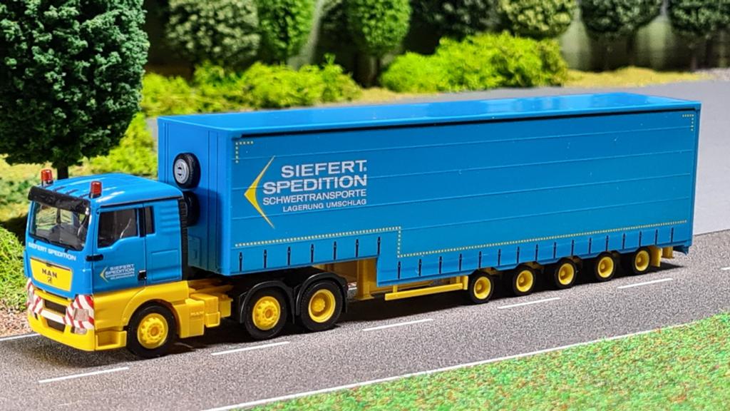 094 Herpa Siefert Spedition MAN TGX Meusburger dieplader, Hobby en Vrije tijd, Modelauto's | 1:87, Ophalen of Verzenden, Nieuw