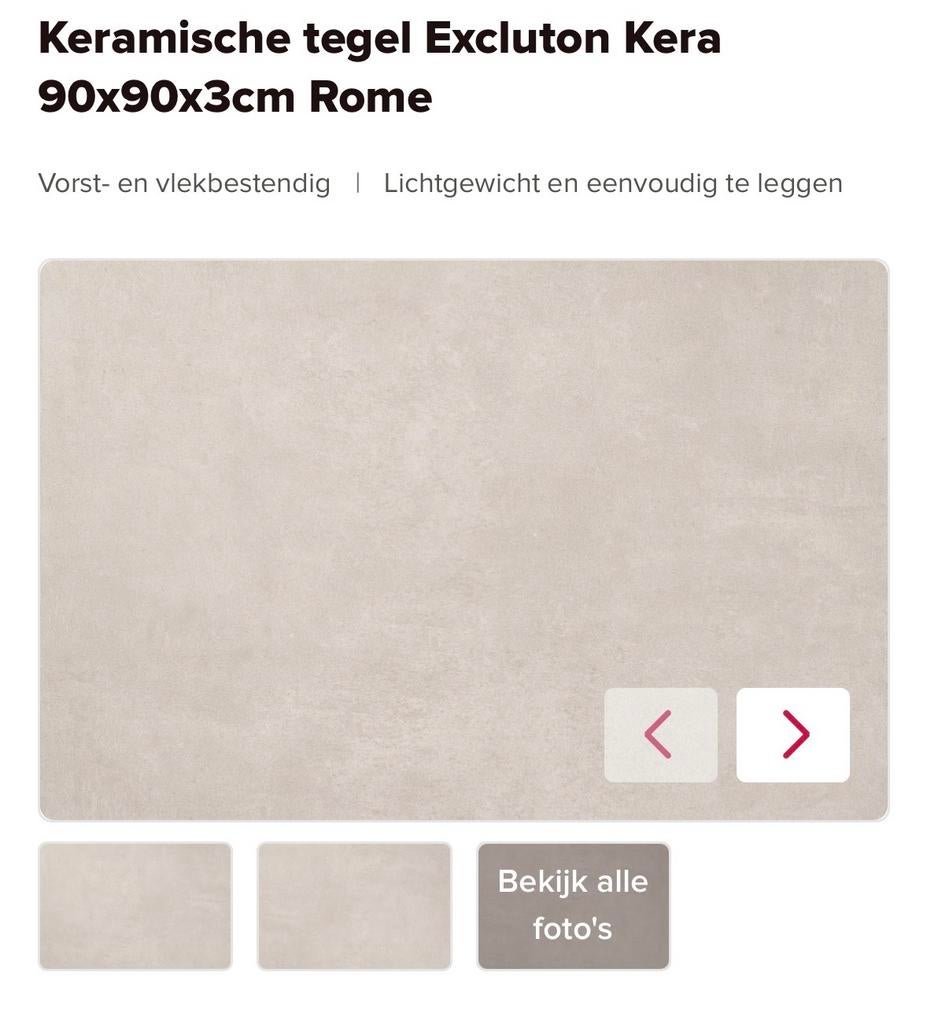 Excluton keramische tegel 90x90x3 Rome (7 stuks), 60 cm of meer, Keramiek, Nieuw, Vloertegels