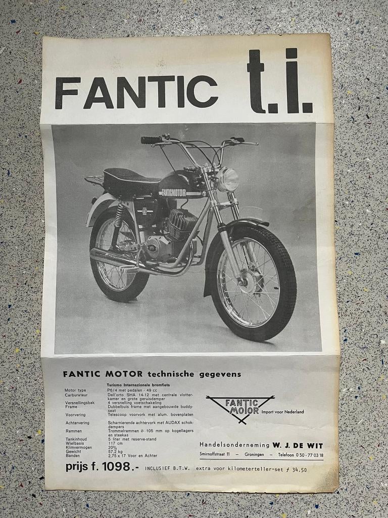 Originele Folder Fantic t.i. Motor / Bromfiets, Verzenden, Zo goed als nieuw