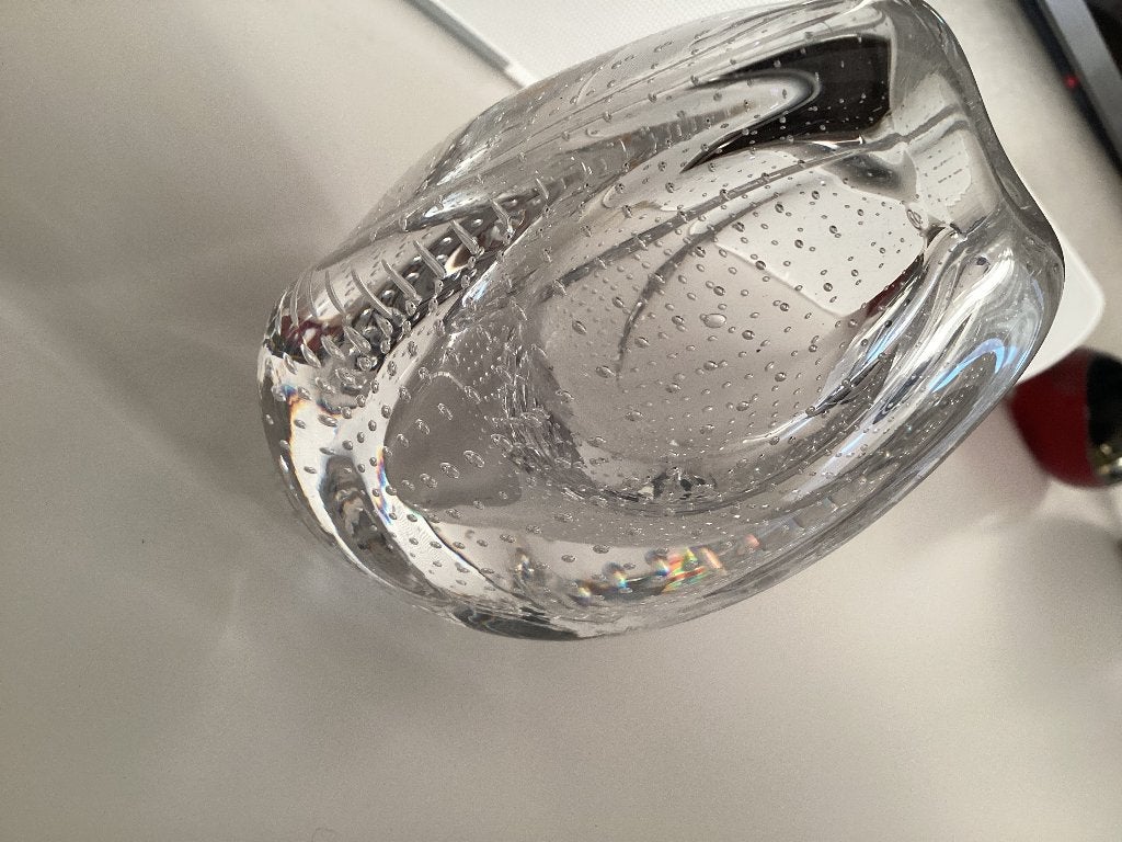 Mooi glazen vaasje met bubbels Floris Meydam Leerdam glas, Antiek en Kunst, Antiek | Glas en Kristal, Ophalen