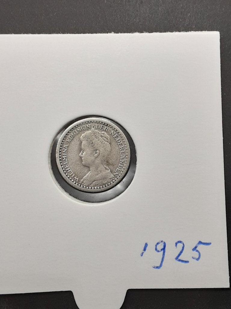 10 cent 1925 Koningin Wilhelmina, Verzenden, Zilver, 10 cent, Koningin Wilhelmina