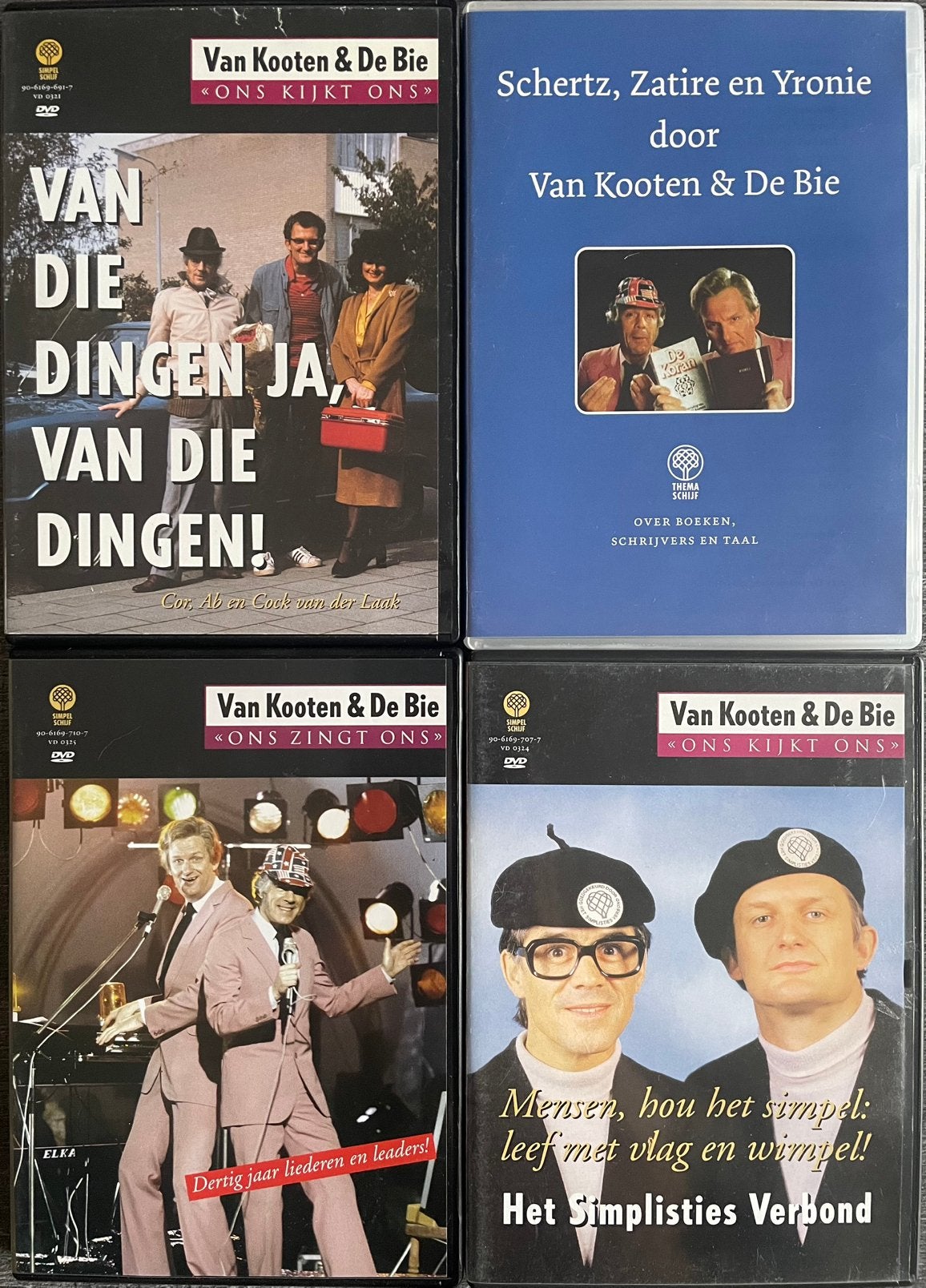 4x DVD Van Kooten De Bie Ons Kijkt Ons Simplistisch Verbond, Cd's en Dvd's, Alle leeftijden, Van Kooten & De Bie, Ophalen of Verzenden