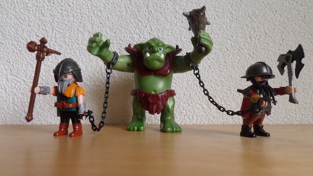 Playmobil 6004 Reuzentrol met dwergsoldaten, Complete set, Ophalen of Verzenden, Zo goed als nieuw, Knights