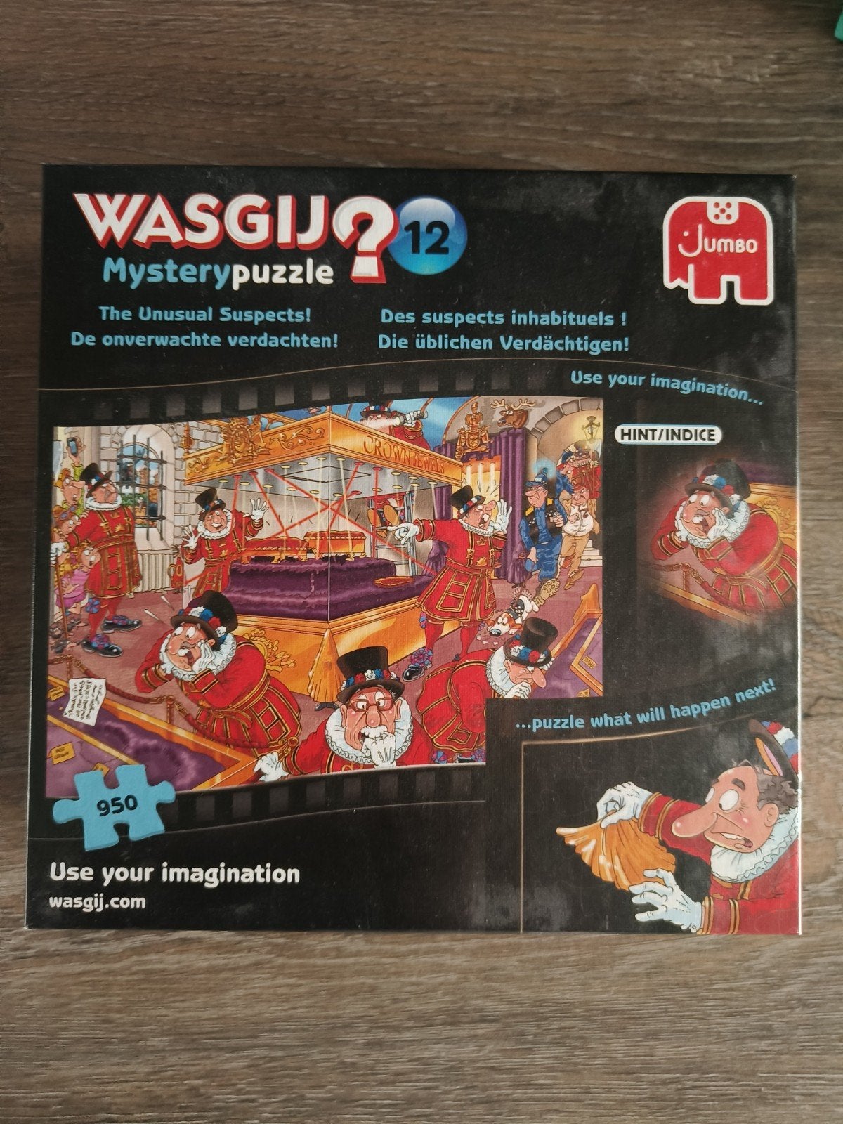 Wasgij? Mystery puzzle 12 The Unusual Suspects, Ophalen of Verzenden, 500 t/m 1500 stukjes, Zo goed als nieuw