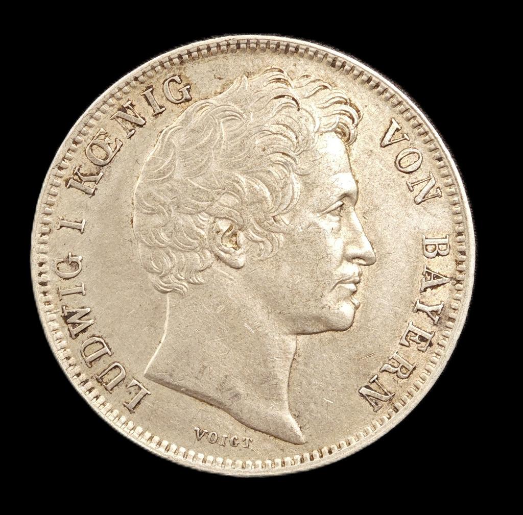 1838 1/2 Gulden Bayern Ludwig I, Verzenden, Duitsland, Zilver