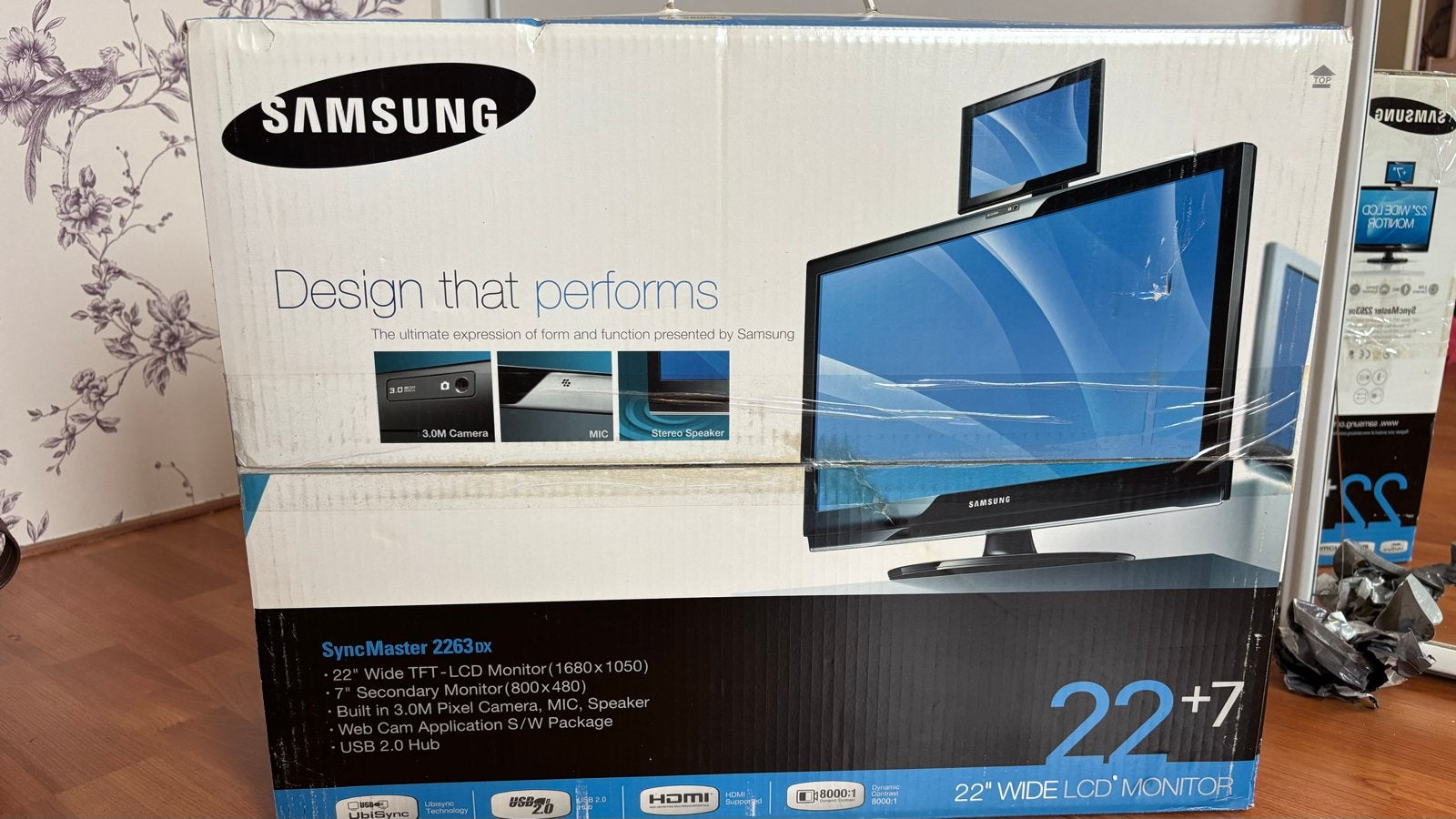 Samsung SyncMaster 2263DX 22" LCD Monitor met 7" Sub-scherm, Gaming, Ophalen of Verzenden, Zo goed als nieuw, Overige resoluties