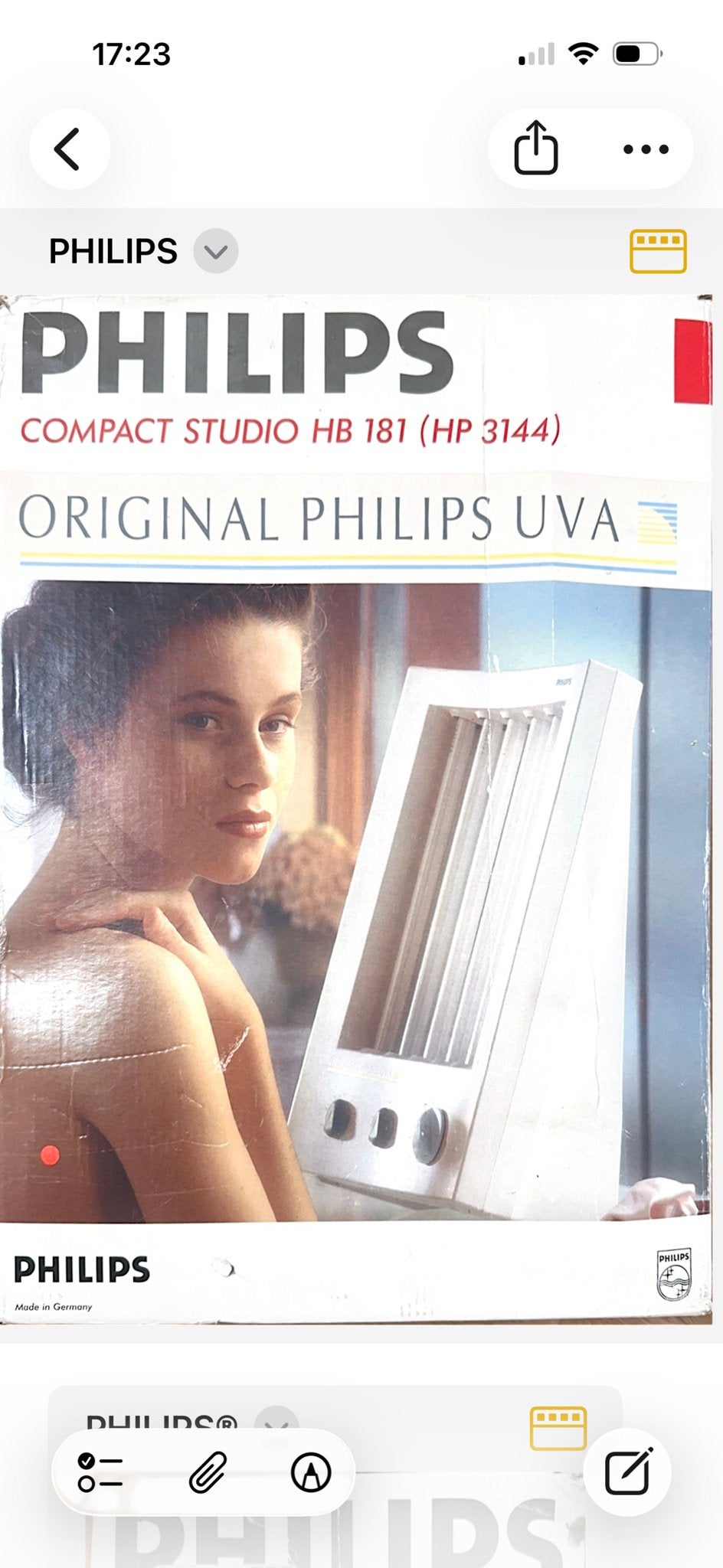 Philips Compact Studio UVA Gezichtsbruiner HB 181 (HP 3144), Witgoed en Apparatuur, Zonnebanken en Gezichtsbruiners, Ophalen, Zo goed als nieuw