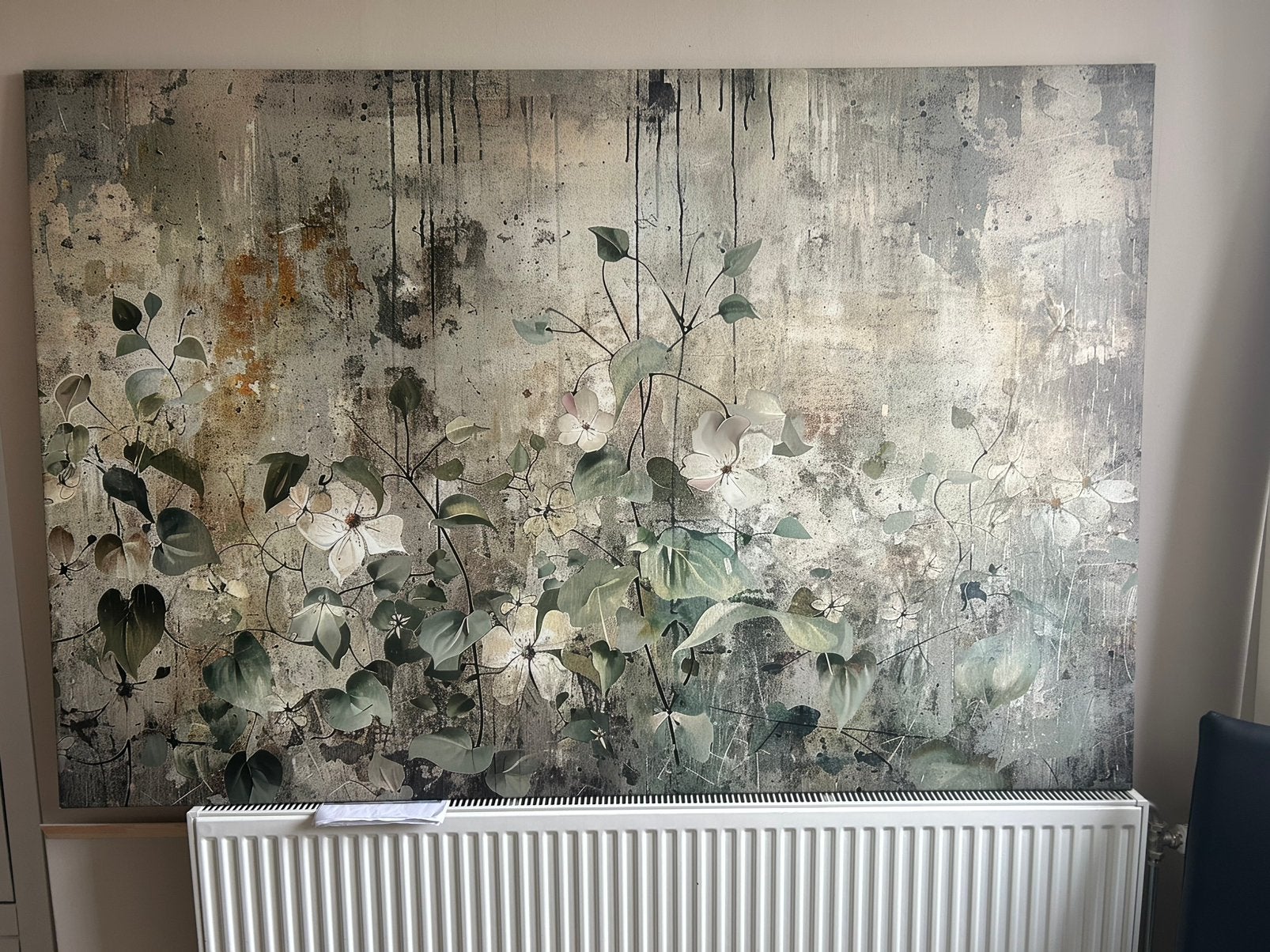 Groot beschilderd doek in prachtige tinten 180x120, Ophalen