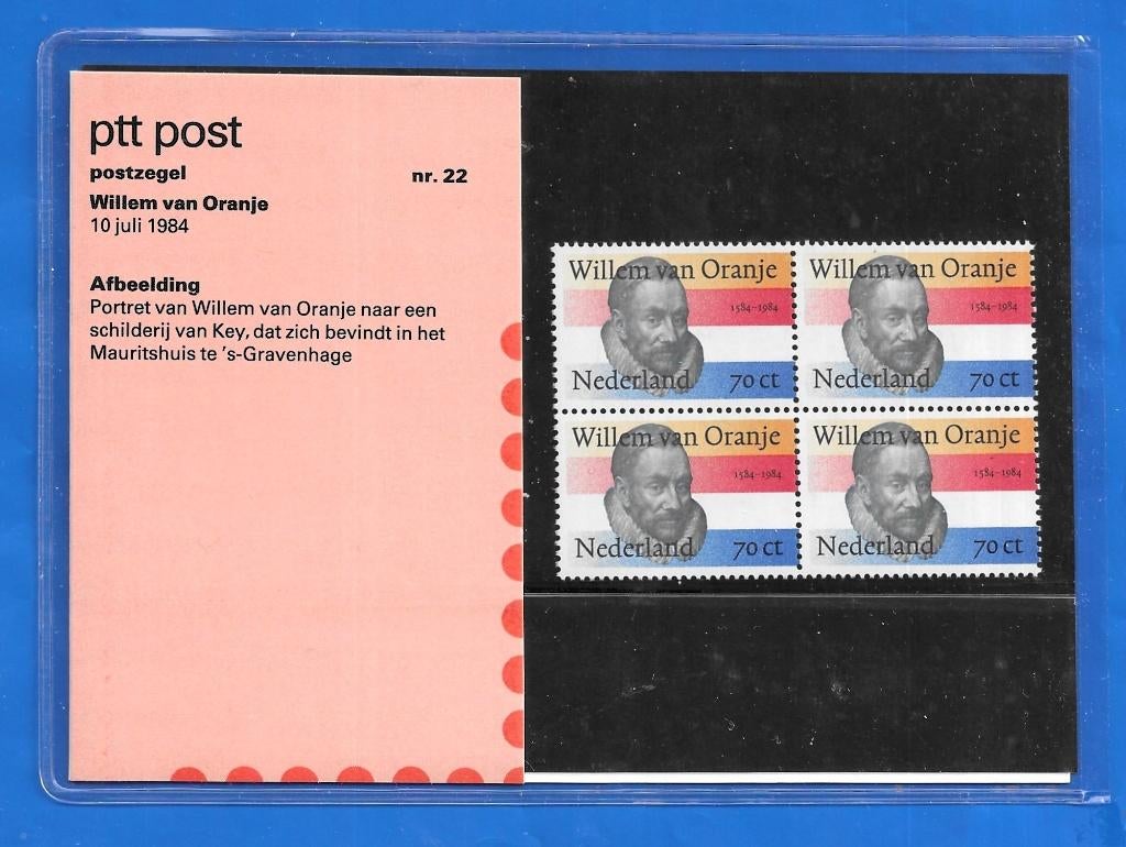 Postzegelmapje 22 - Willem van Oranje 1984, Verzenden, Na 1940, Postfris