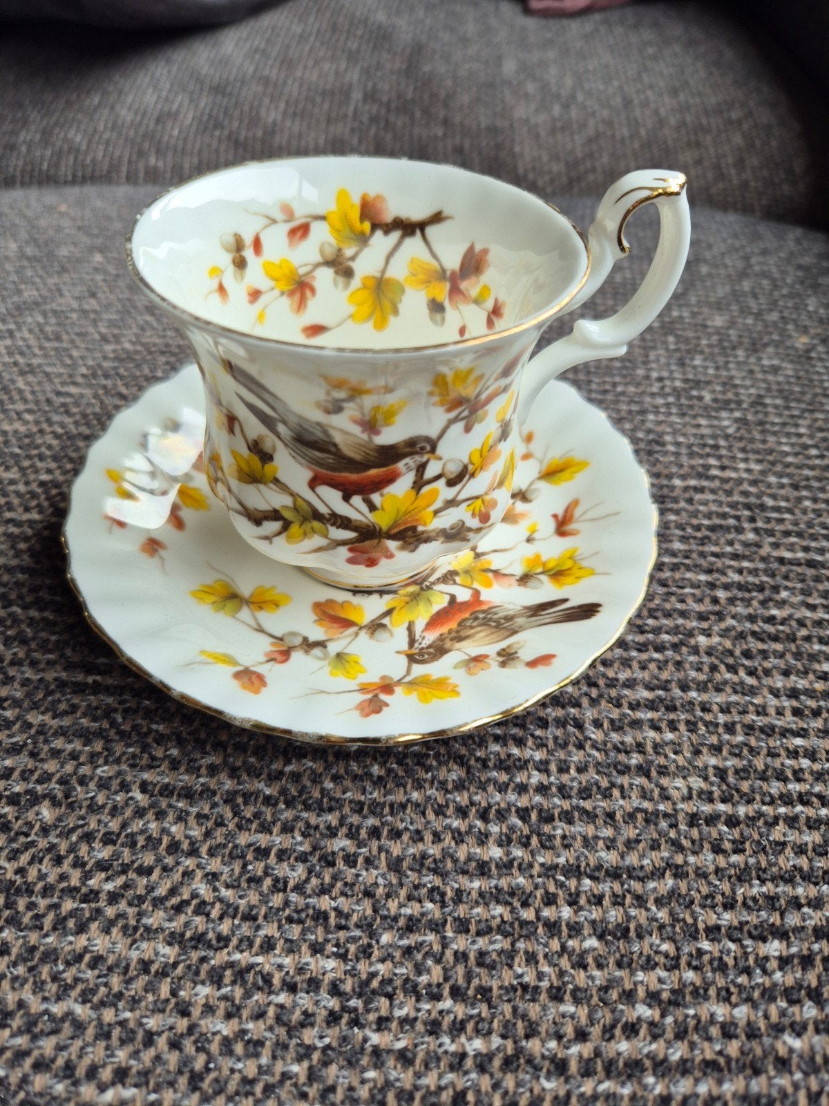 Royal Albert Woodland Robin dames kop en schotel, Antiek en Kunst, Antiek | Porselein, Ophalen of Verzenden
