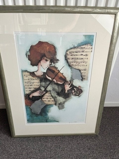 Rosina Wachtmeister zeefdruk - De violist, Gelimiteerde oplage, Ophalen, Personages en Fantasiefiguren, Zeefdruk