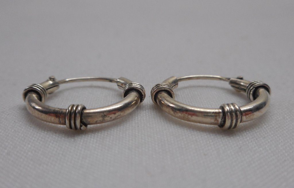 Zilveren oorringen unisex nr.595, Sieraden, Tassen en Uiterlijk, Hangers, Verzenden, Zo goed als nieuw, Zilver