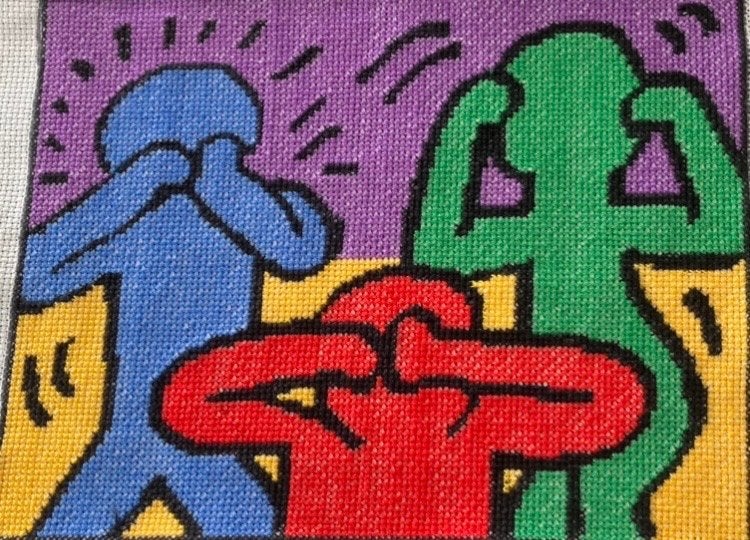 Nieuw Borduurwerk - Keith Haring Stijl, Hobby en Vrije tijd, Ophalen of Verzenden, Nieuw, Handborduren, Overige typen