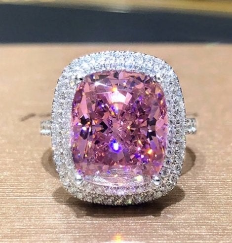 925 zilveren ring met grote zirkoon, 18 tot 19, Nieuw, Ophalen of Verzenden, Met edelsteen