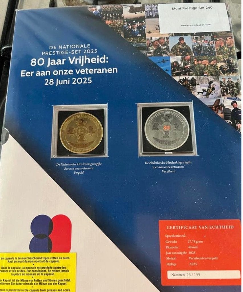 munten veteranendag, Verzamelen, Militaria | Algemeen, Ophalen of Verzenden, Landmacht, Nederland, Overige typen