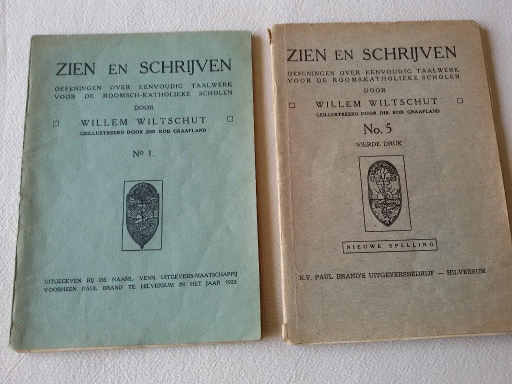 Zien en schrijven Deel 1 en Deel 5, Ophalen of Verzenden, Willem Wiltschut