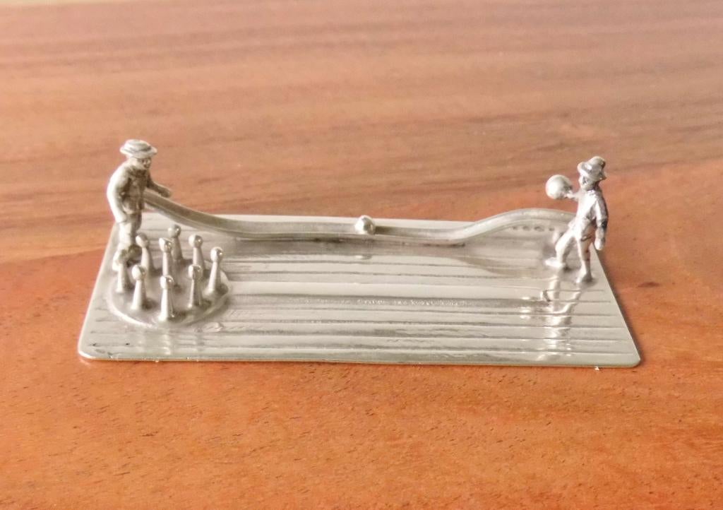 Zilveren miniatuur kegelbaan, Ophalen of Verzenden, Zilver