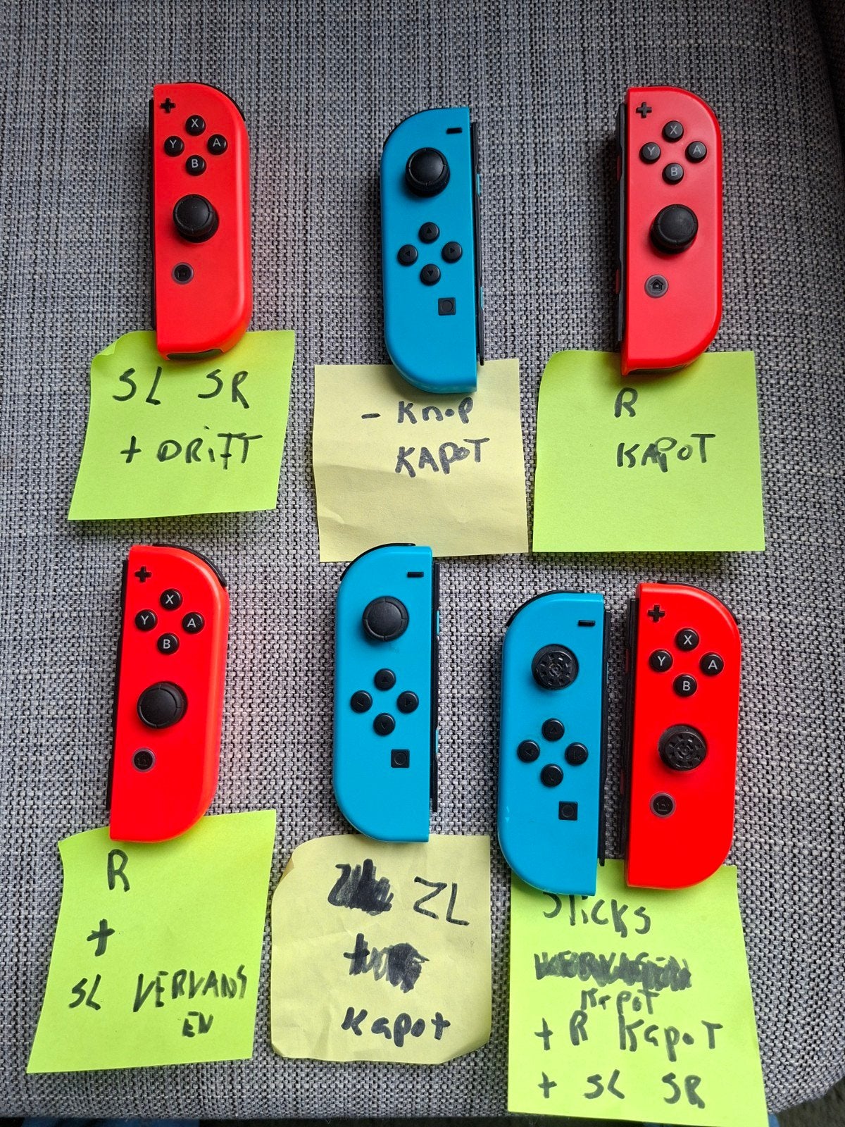 7 originele Nintendo Switch Joy-Cons (defect), Ophalen of Verzenden, Zo goed als nieuw, Switch, Overige controllers
