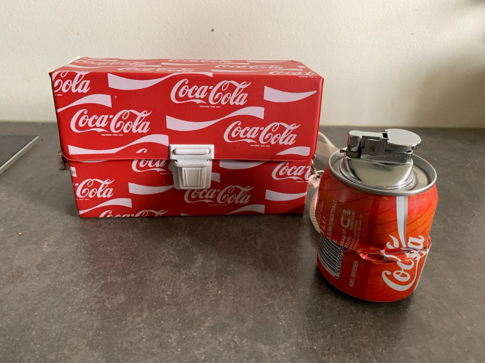Coca-Cola Koeltasje met Aansteker - Vintage Set, Ophalen of Verzenden, Gebruikt