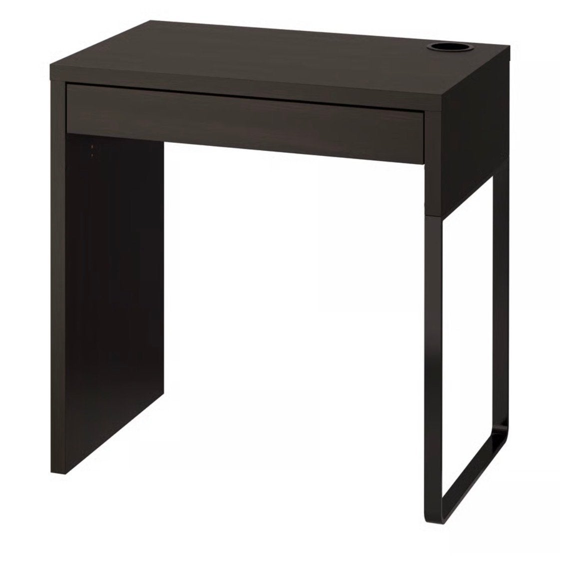 IKEA MICKE Bureau compact en functioneel, Ophalen, Zwart, Gebruikt, Met lades