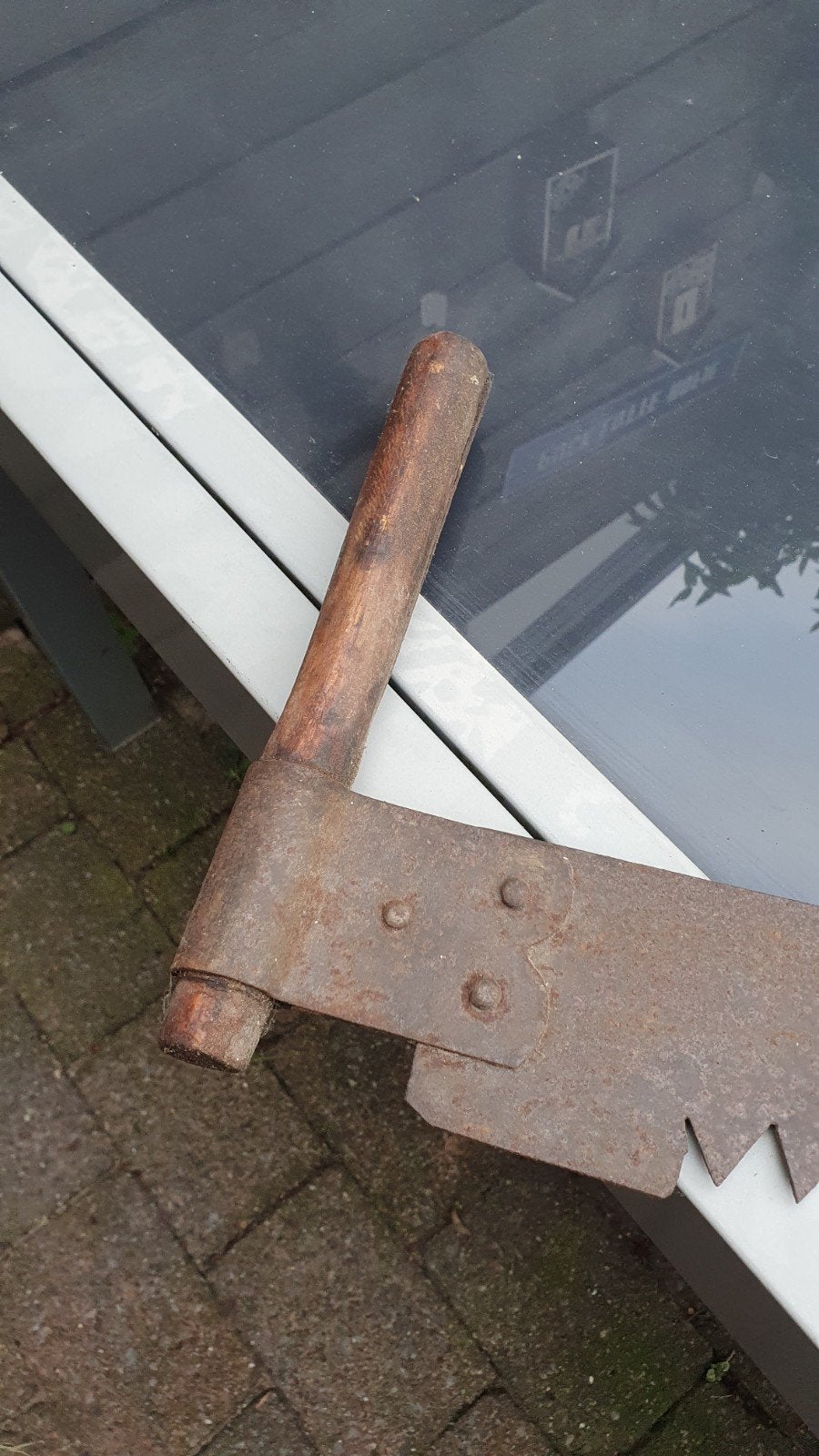 Antieke hand-houtzaag - Decoratief stuk, Ophalen