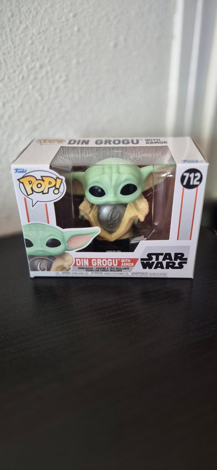 Funko Pop! Star Wars Mandalorian Din Grogu with armor 712, Ophalen of Verzenden, Zo goed als nieuw