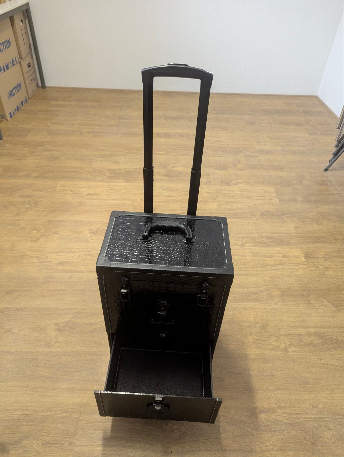 Zwarte Nagel/Beauty Koffer op Wieltjes, Ophalen, Gebruikt, Zwart, Hardcase