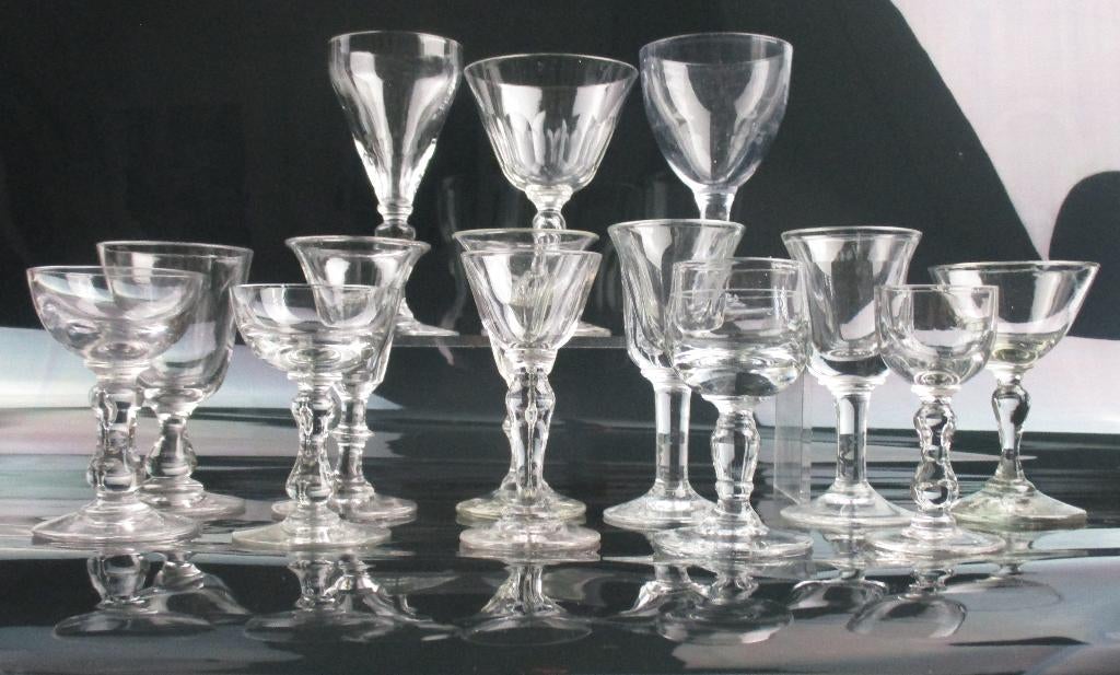 14 antieke glazen 19e eeuw, Antiek en Kunst, Antiek | Glas en Kristal, Ophalen of Verzenden
