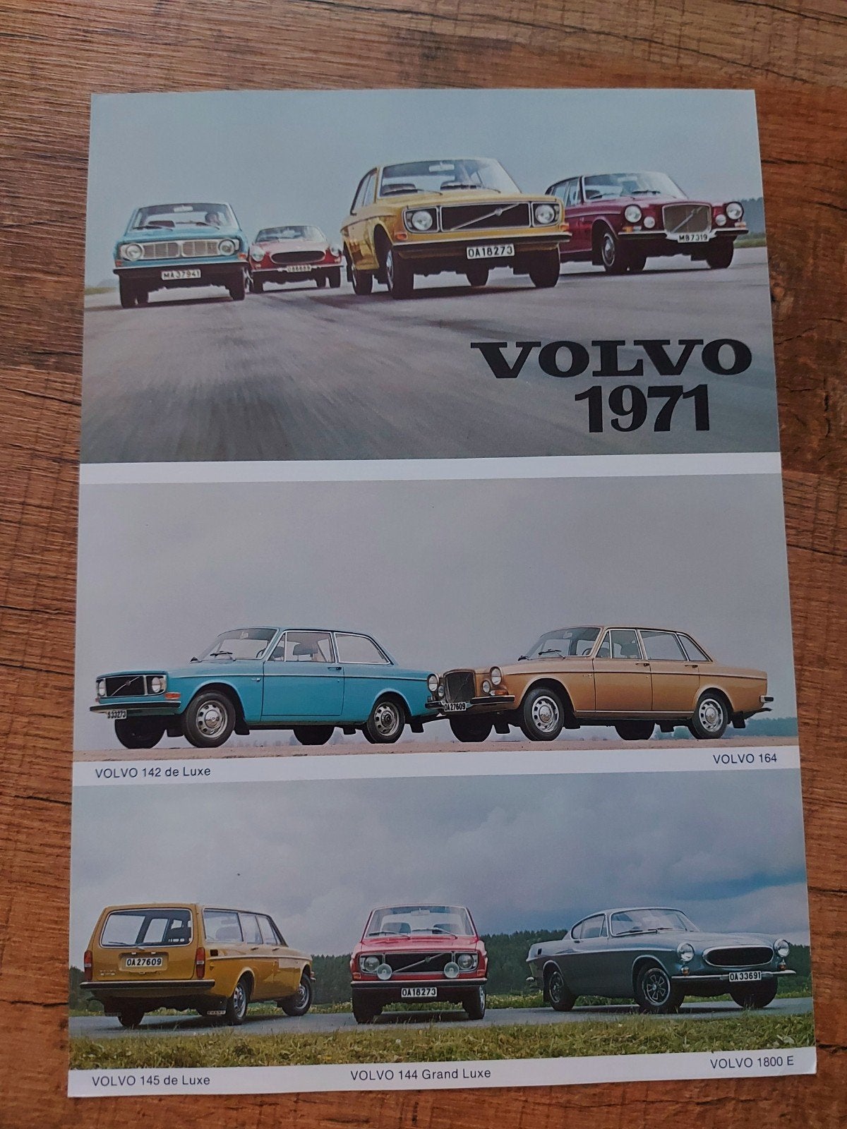 1971 Volvo folder sheet o.a. 164 - 1800 E, Ophalen of Verzenden, Zo goed als nieuw, Volvo
