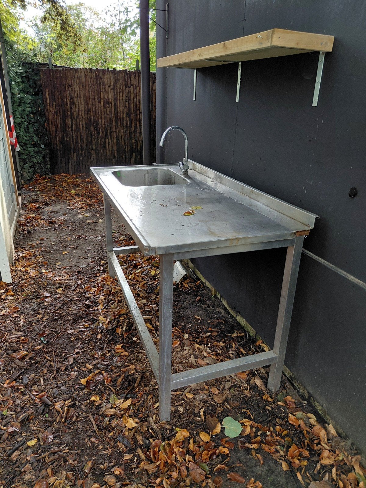RVS Spoeltafel met Kraan - Horeca Keuken, Ophalen, Gebruikt