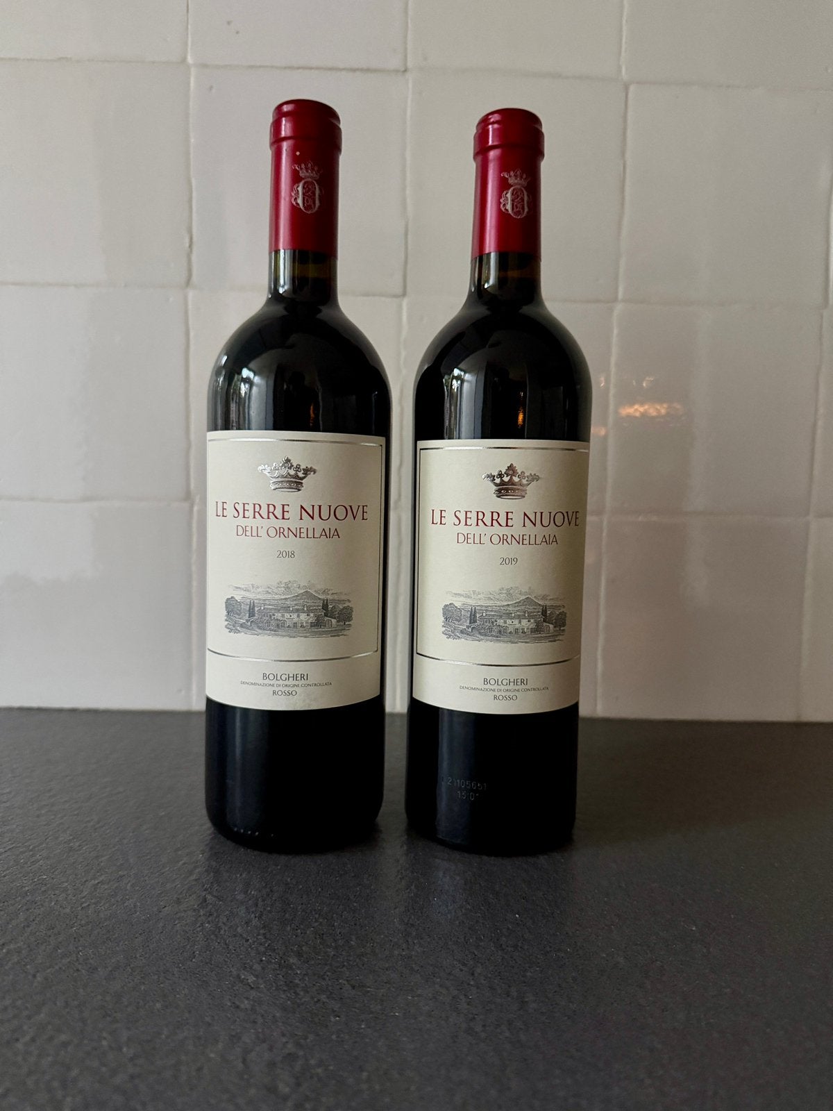 2 flessen Le Serre Nuove (2018 & 2019), Ophalen, Zo goed als nieuw, Italië, Rode wijn