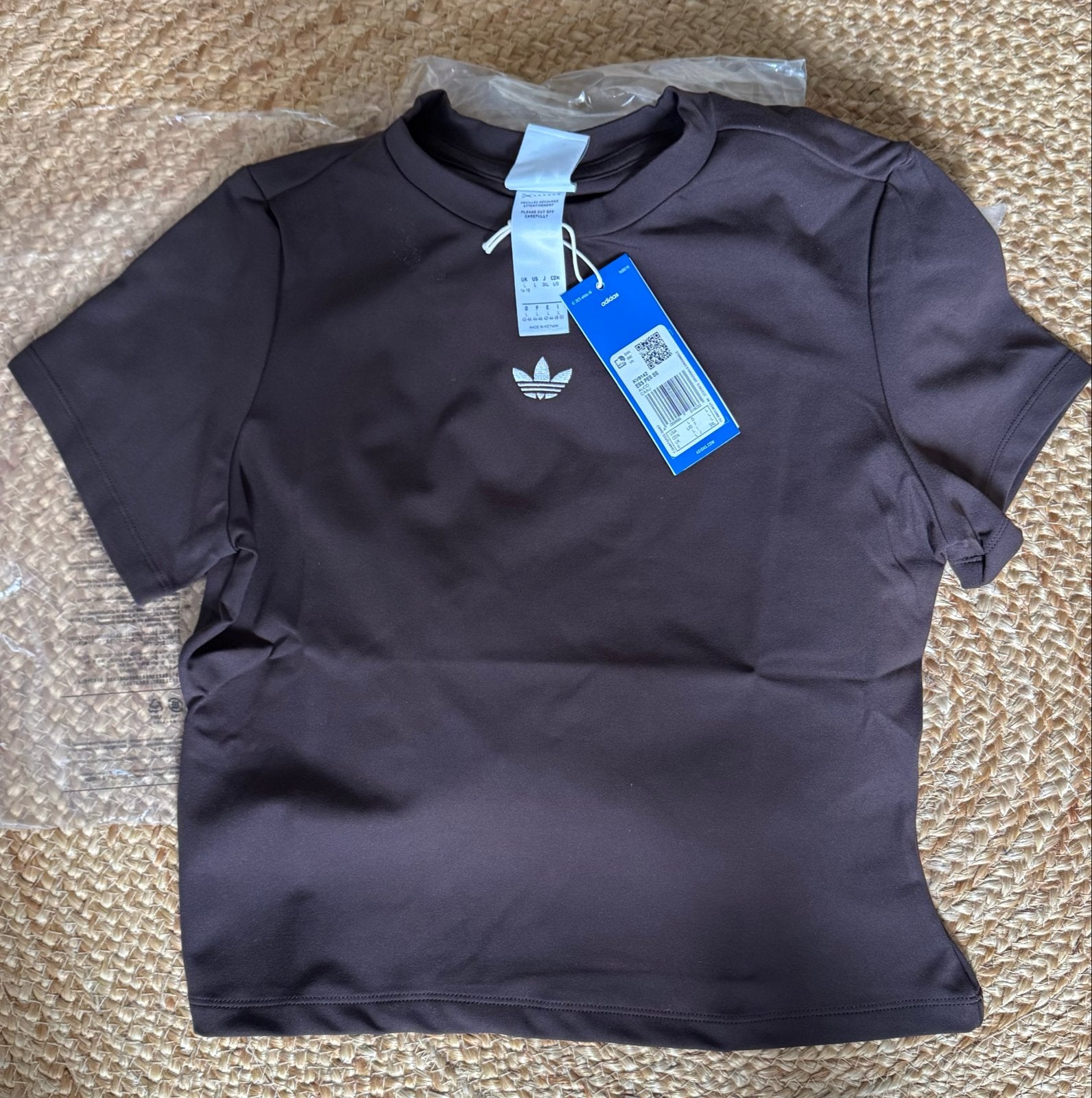 Adidas Originals T-shirt bruin maat L nieuw met kaartjes, Bruin, Maat 42/44 (L), Nieuw, Ophalen of Verzenden