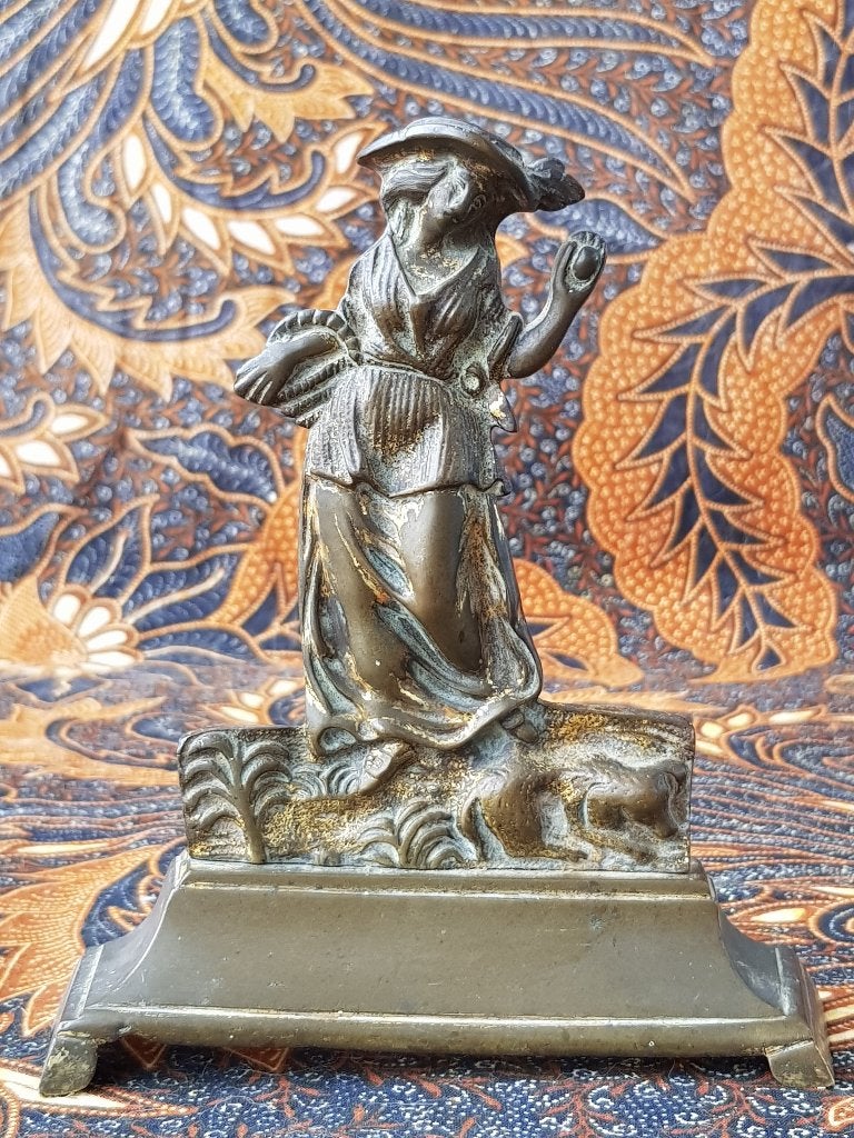 Antiek stel haard beeldjes uit Engeland van man en vrouw., Antiek en Kunst, Antiek | Koper en Brons, Ophalen of Verzenden, Koper