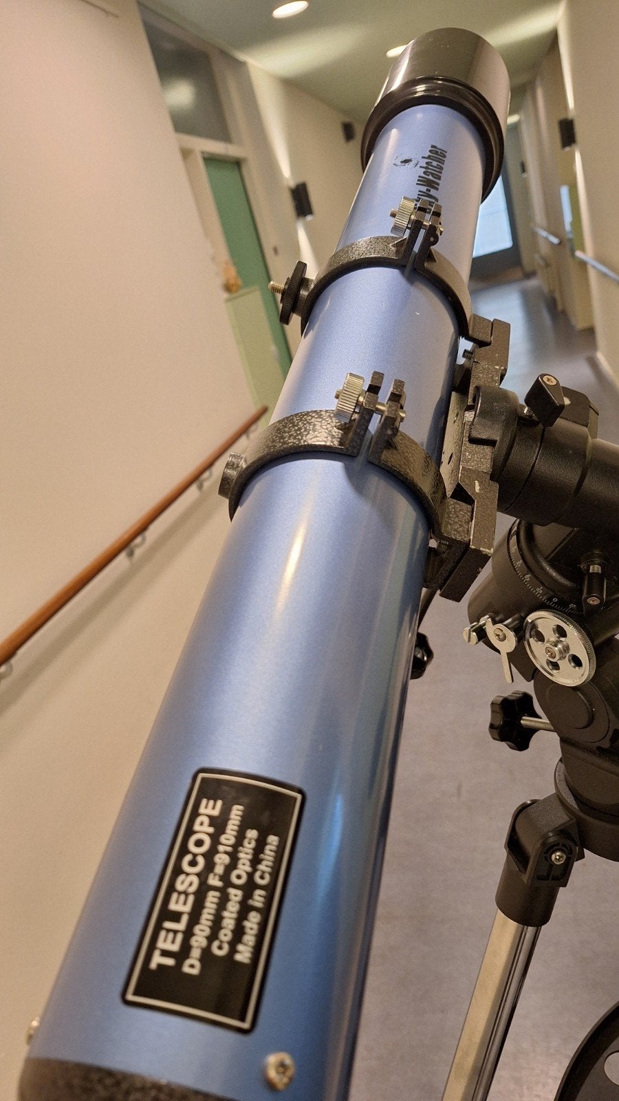 9 cm 🤓 Grote betaalbare refractor telescoop 90/910mm op EQ., Audio, Tv en Foto, Ophalen, Lenzentelescoop (refractor), 80 tot 200 mm