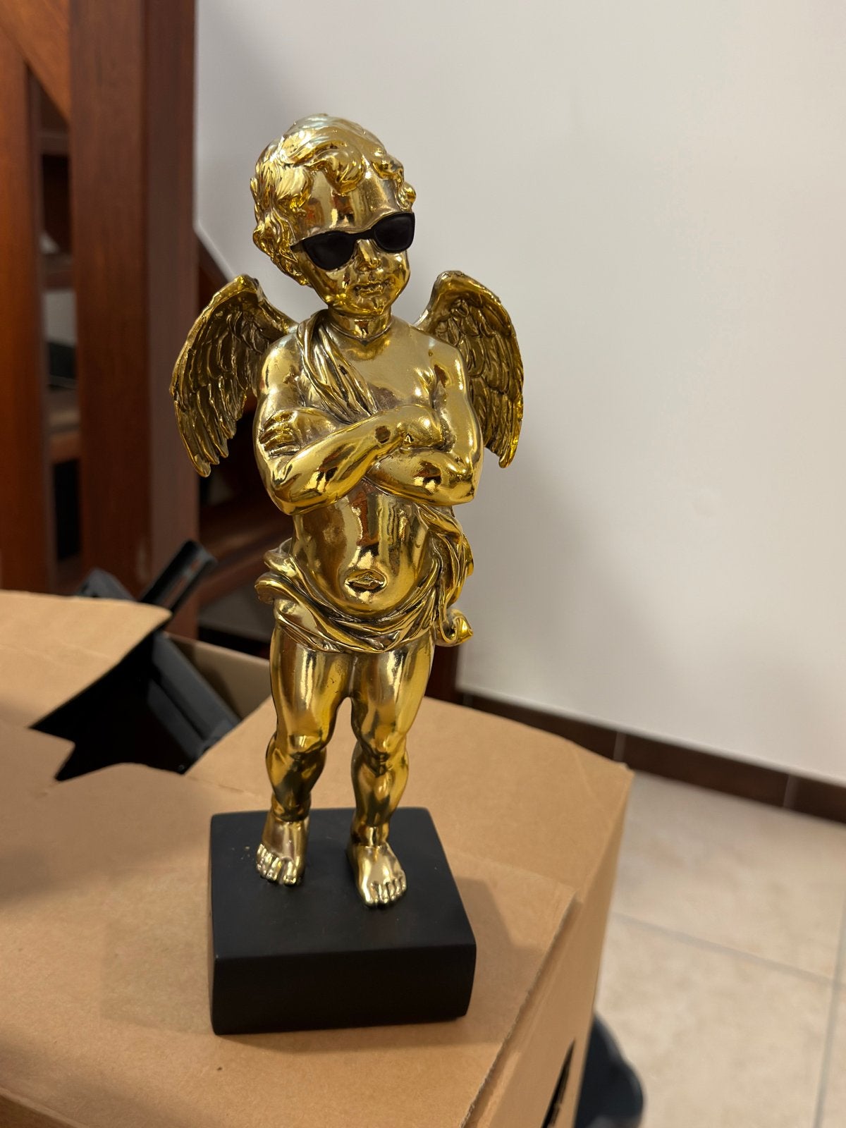 Kare Design Engel Bengel Beeld Goud met Zonnebril, Ophalen of Verzenden, Zo goed als nieuw, Goud