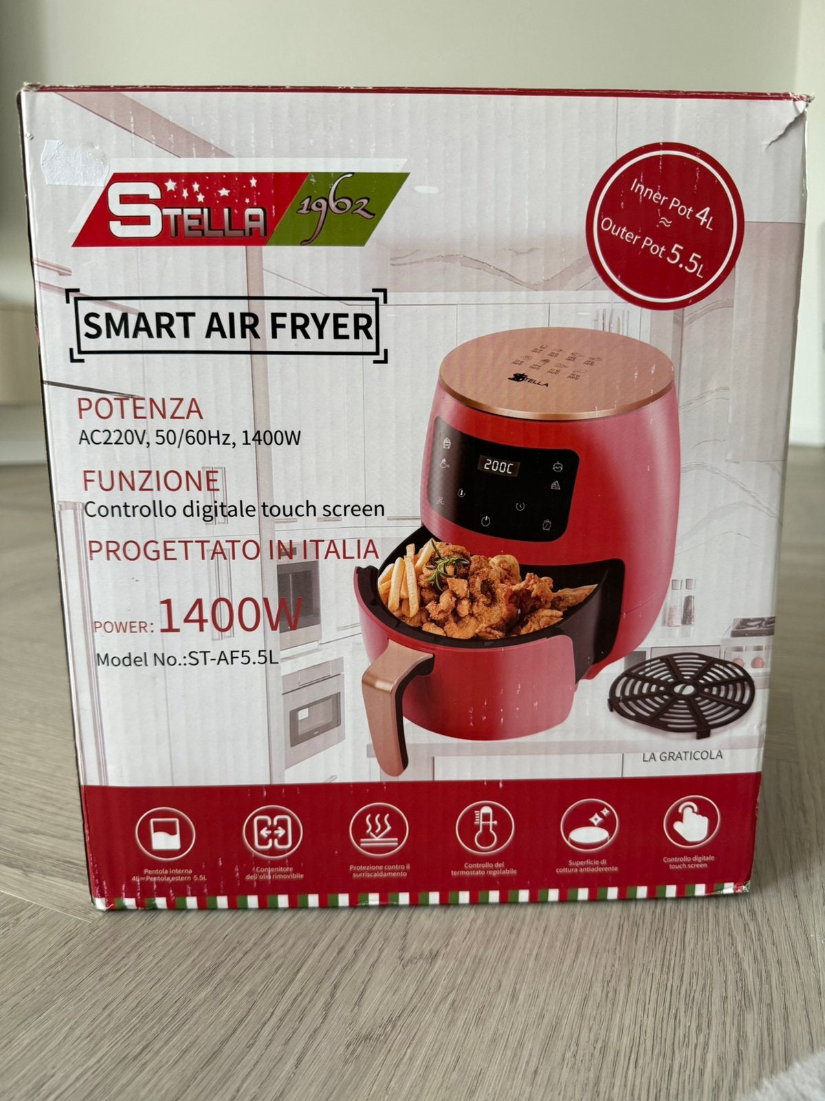 Airfryer Stella EcoMix Heteluchtfriteuse 4L - Nieuw in doos, 3 tot 4 liter, Ophalen of Verzenden, Nieuw, Uitneembare binnenpan