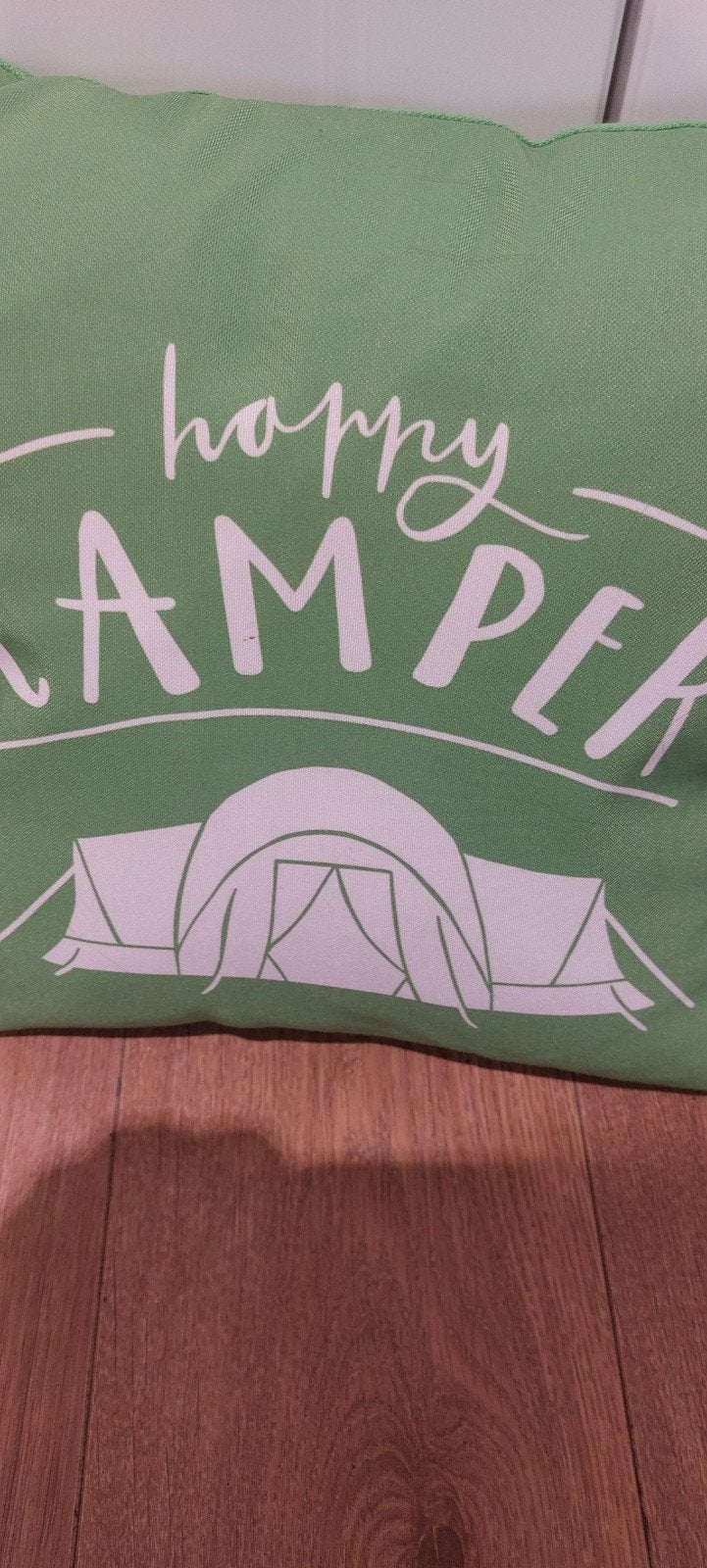 Groene kussens 2×/Happy Camper, Ophalen of Verzenden