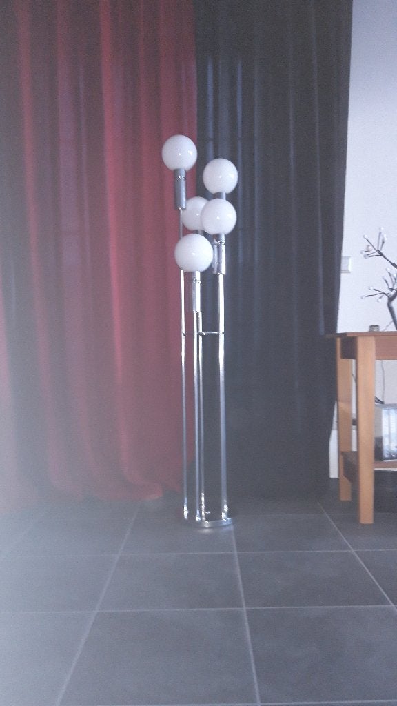 vintage staande lamp met 5 bollen  jaren 50, Ophalen