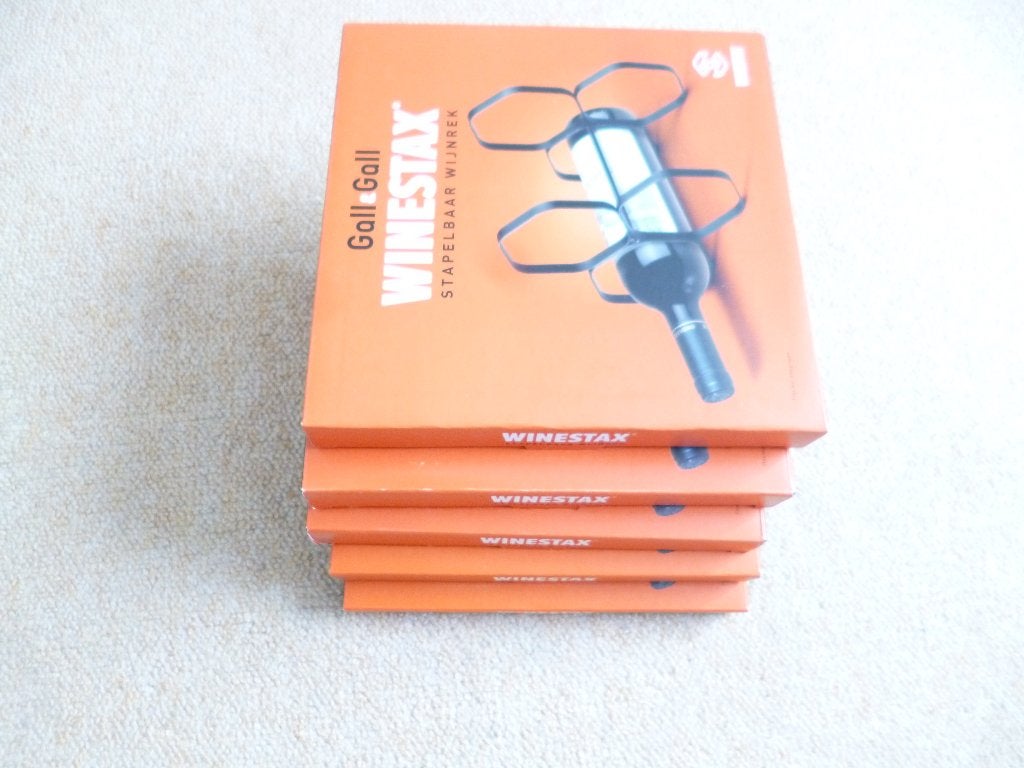 Nog 4 stuks stapelbaar wijnrek -WINESTAX- samen €7,50, Ophalen of Verzenden, Nieuw, Metaal, Minder dan 50 cm