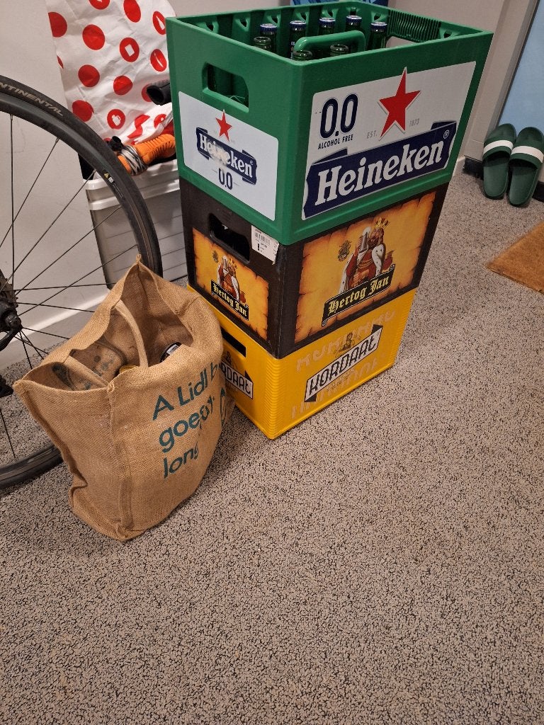 Diverse kratten bier (over datum) – alleen statiegeld, Verzamelen, Ophalen, Zo goed als nieuw, Flesje(s), Overige merken