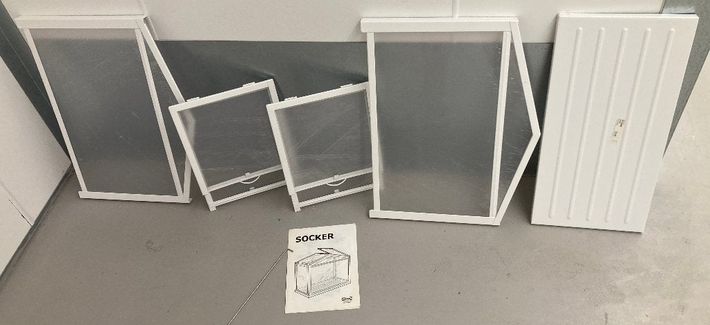 IKEA Metalen kweekkas (SOCKER, wit/plexiglas/binnen|buiten), Ophalen, Nieuw, Kweekkast