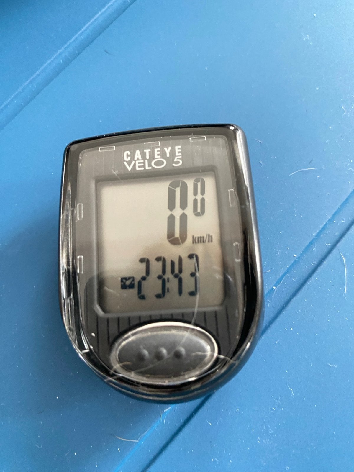 Cateye Velo 5 Fietscomputer - Eenvoudig en Betrouwbaar, Verzenden, Snelheidssensor, Gebruikt