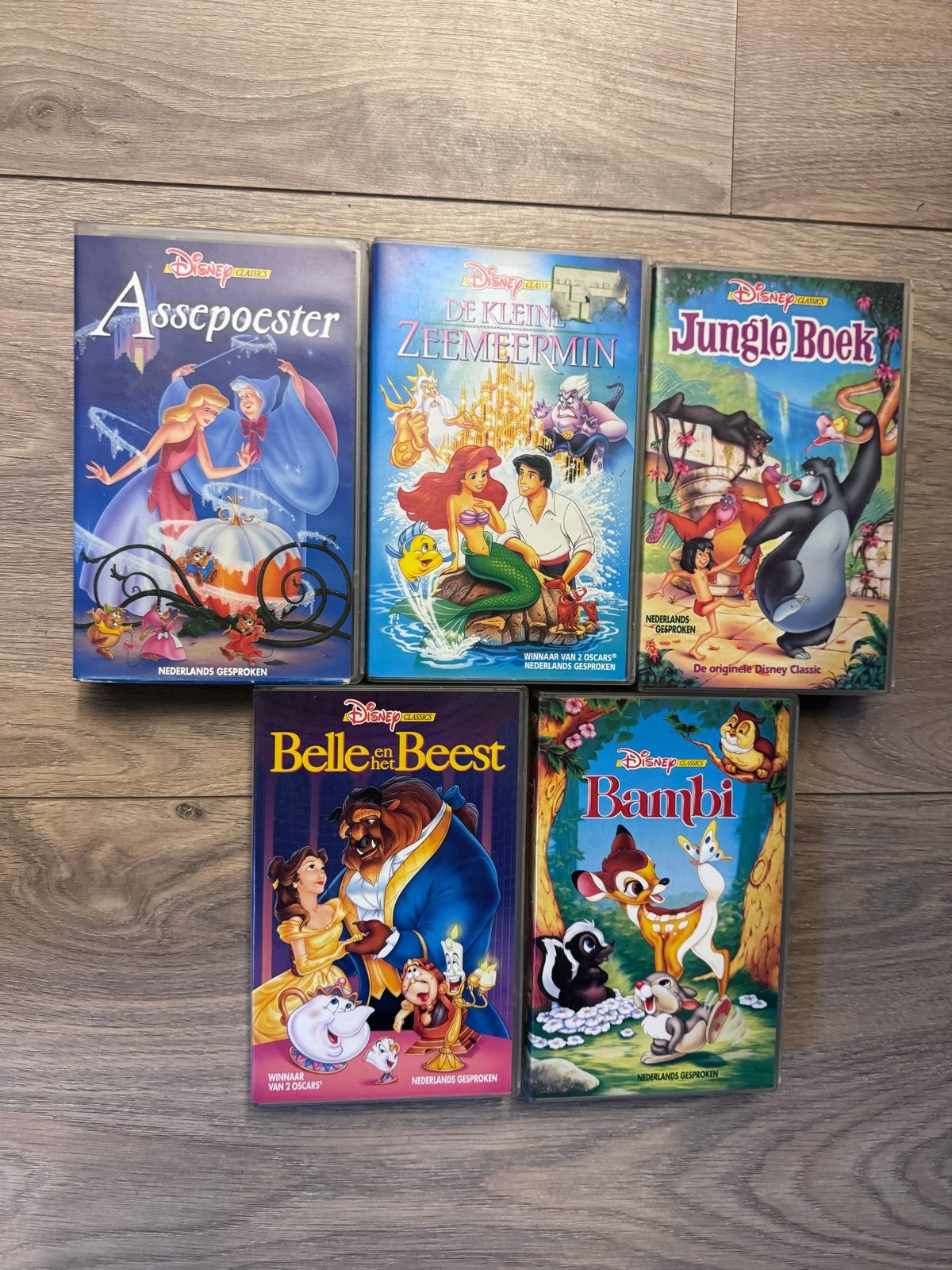 Disney Classics VHS Banden: Assepoester, Zeemeermin, Jungle, Alle leeftijden, Ophalen of Verzenden, Gebruikt, Tekenfilm