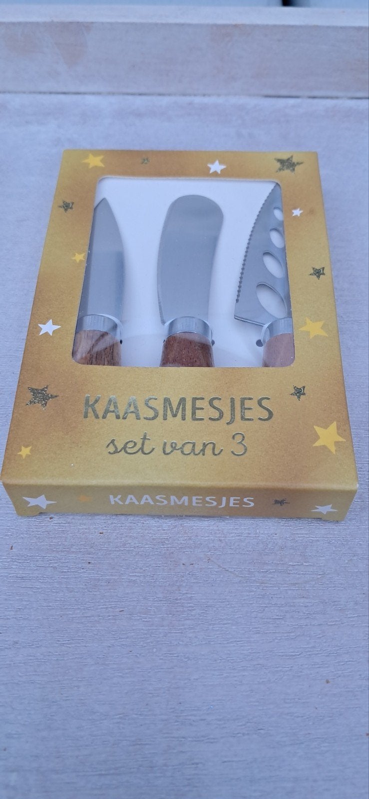 Kaasmesjes set van 3 - Nieuw in verpakking, Overige typen, Hout, Nieuw, Ophalen of Verzenden