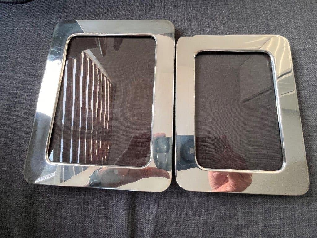 2 Zilveren fotolijstjes 0.800 (F.lli Graziani), Antiek en Kunst, Ophalen of Verzenden, Zilver