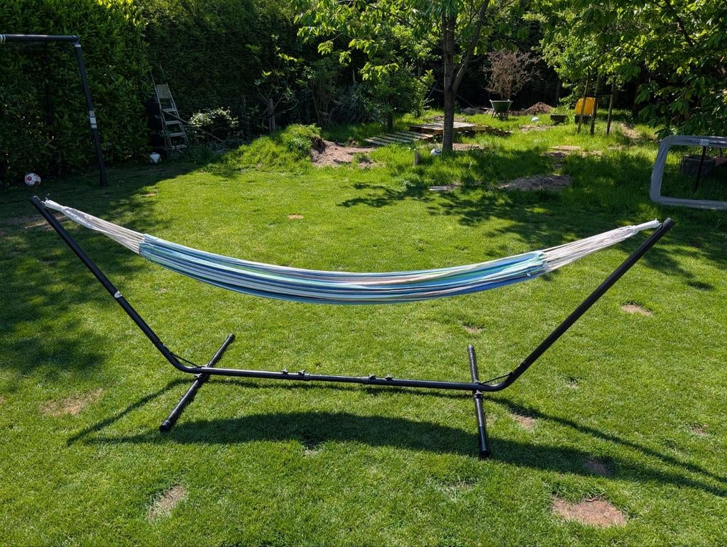 Comfortabele hangmat met stevige standaard, Tuin en Terras, Ophalen, Gebruikt, Met standaard, Eenpersoons